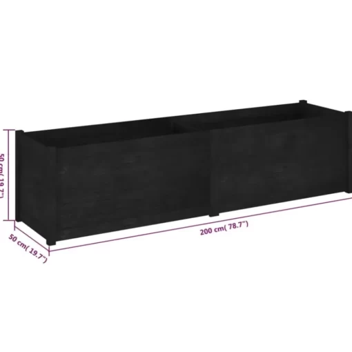 vidaXL Lawn & Garden* Garden Planter Black 78.7"X19.7"X19.7" Solid Wood Pine