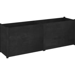 vidaXL Lawn & Garden* Garden Planter Black 78.7"X19.7"X27.6" Solid Wood Pine