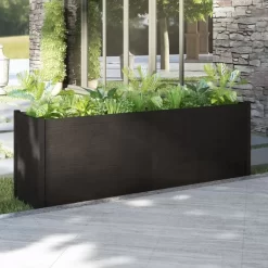 vidaXL Lawn & Garden* Garden Planter Black 78.7"X19.7"X27.6" Solid Wood Pine