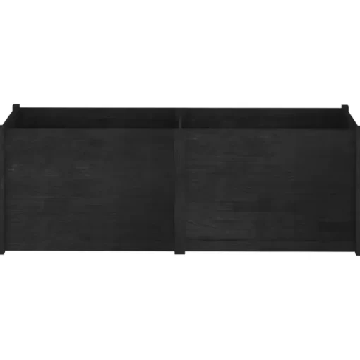 vidaXL Lawn & Garden* Garden Planter Black 78.7"X19.7"X27.6" Solid Wood Pine