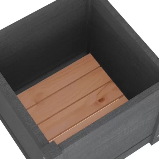 vidaXL Lawn & Garden* Garden Planter Gray 15.7"X15.7"X15.7" Solid Wood Pine