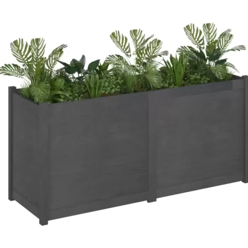 vidaXL Lawn & Garden* Garden Planter Gray 59.1"X19.7"X27.6" Solid Wood Pine