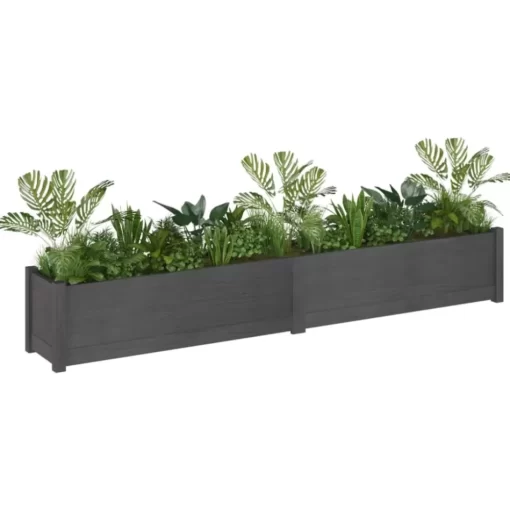 vidaXL Lawn & Garden* Garden Planter Gray 78.7"X12.2"X12.2" Solid Wood Pine