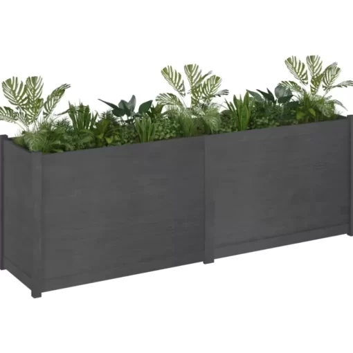 vidaXL Lawn & Garden* Garden Planter Gray 78.7"X19.7"X27.6" Solid Wood Pine