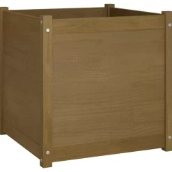 vidaXL Lawn & Garden* Garden Planter Honey Brown 23.6"X23.6"X23.6" Solid Wood Pine