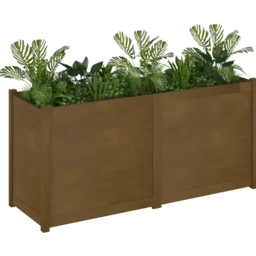 vidaXL Lawn & Garden* Garden Planter Honey Brown 59.1"X19.7"X27.6" Solid Wood Pine