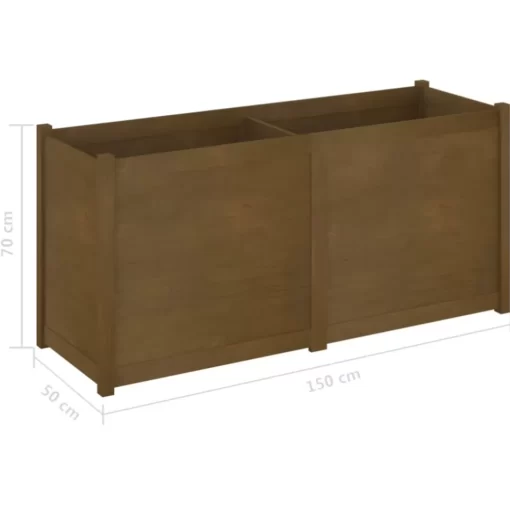 vidaXL Lawn & Garden* Garden Planter Honey Brown 59.1"X19.7"X27.6" Solid Wood Pine