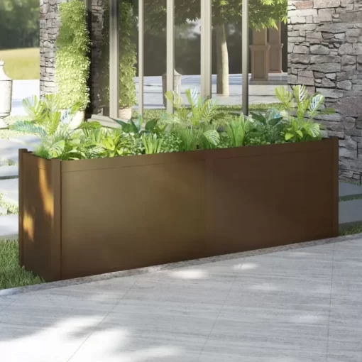 vidaXL Lawn & Garden* Garden Planter Honey Brown 78.7"X19.7"X27.6" Solid Wood Pine