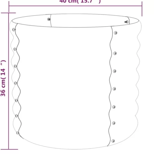 vidaXL Lawn & Garden* Garden Planter Powder-Coated Steel 15.7"X15.7"X14.2" Gray