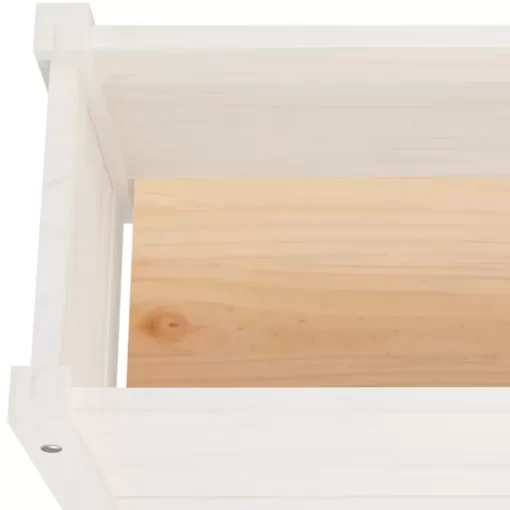 vidaXL Lawn & Garden* Garden Planter White 23.6"X12.2"X12.2" Solid Wood Pine