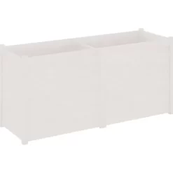 vidaXL Lawn & Garden* Garden Planter White 59.1"X19.7"X27.6" Solid Wood Pine