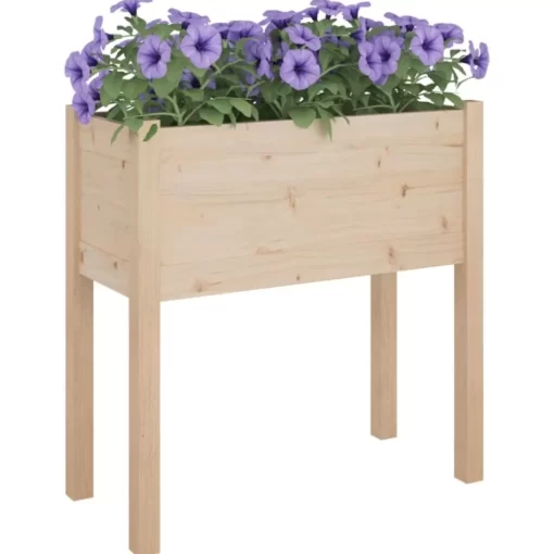 vidaXL Lawn & Garden* Garden Planters 2 Pcs 27.6"X12.2"X27.6" Solid Wood Pine