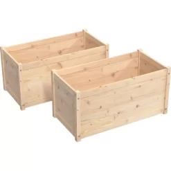 vidaXL Lawn & Garden* Garden Planters 2 Pcs 39.4"X19.7"X19.7" Solid Wood Pine