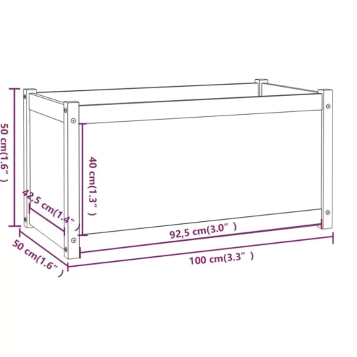 vidaXL Lawn & Garden* Garden Planters 2 Pcs 39.4"X19.7"X19.7" Solid Wood Pine