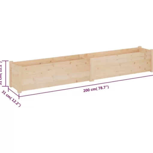 vidaXL Lawn & Garden* Garden Planters 2 Pcs 78.7"X12.2"X12.2" Solid Wood Pine