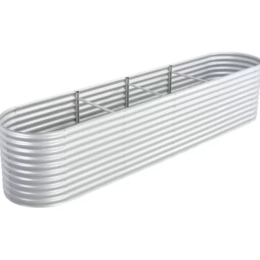 vidaXL Lawn & Garden* Garden Raised Bed 157.5"X31.5"X31.9" Galvanized Steel Silver