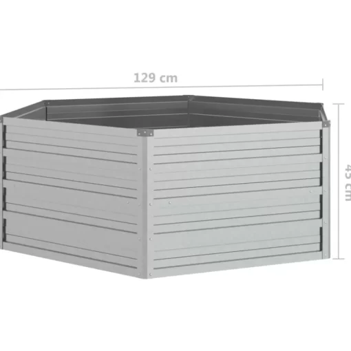 vidaXL Lawn & Garden* Garden Raised Bed 50.8"X17.7" Galvanized Steel Silver