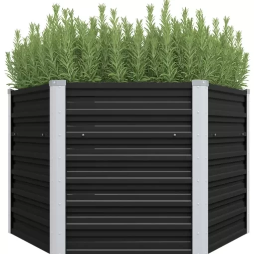 vidaXL Lawn & Garden* Garden Raised Bed Anthracite 50.8"X50.8"X30.3" Galvanized Steel