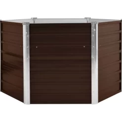 vidaXL Lawn & Garden* Garden Raised Bed Brown 50.8"X50.8"X30.3" Galvanized Steel