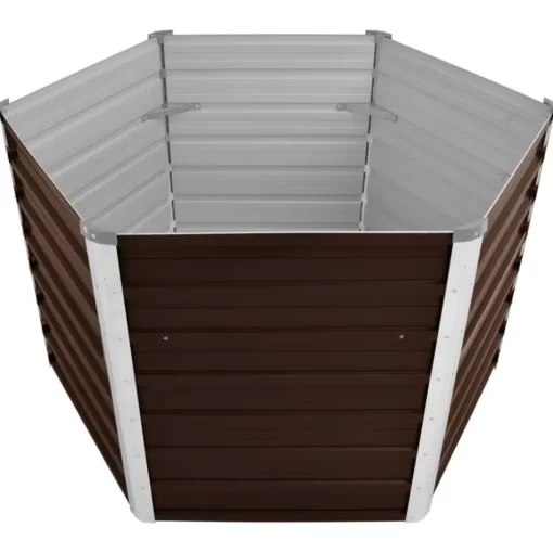 vidaXL Lawn & Garden* Garden Raised Bed Brown 50.8"X50.8"X30.3" Galvanized Steel