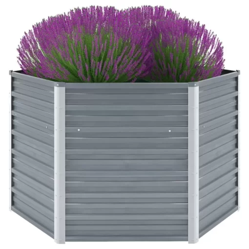 vidaXL Lawn & Garden* Garden Raised Bed Galvanized Steel 50.8"X50.8"X30.3" Gray