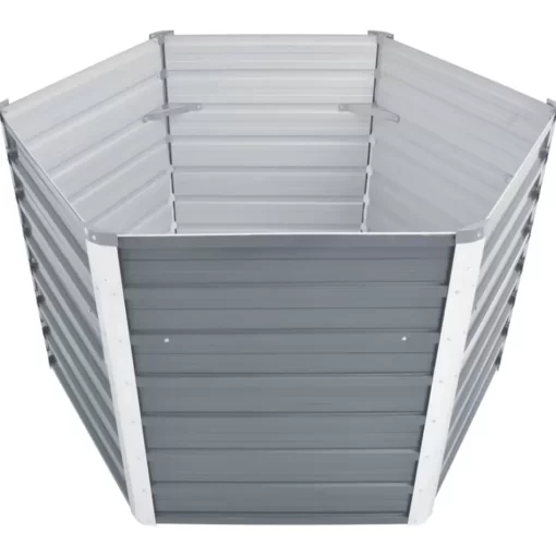 vidaXL Lawn & Garden* Garden Raised Bed Galvanized Steel 50.8"X50.8"X30.3" Gray