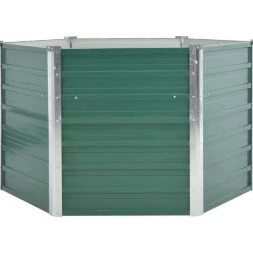 vidaXL Lawn & Garden* Garden Raised Bed Galvanized Steel 50.8"X50.8"X30.3" Green