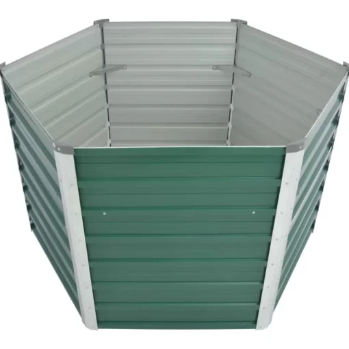 vidaXL Lawn & Garden* Garden Raised Bed Galvanized Steel 50.8"X50.8"X30.3" Green