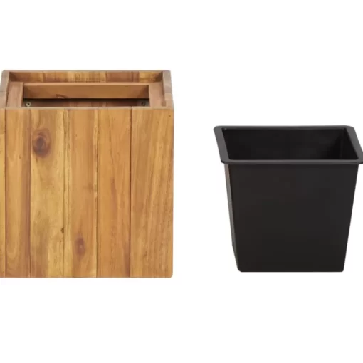 vidaXL Lawn & Garden* Garden Raised Bed Pot 9.6"X9.6"X9.8" Solid Acacia Wood