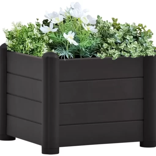 vidaXL Lawn & Garden* Garden Raised Bed Pp Anthracite 16.9"X16.9"X13.8"