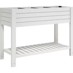 vidaXL Lawn & Garden* Garden Raised Bed White 43.3"X17.7"X31.1" Polypropylene