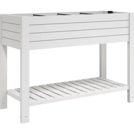 vidaXL Lawn & Garden* Garden Raised Bed White 43.3"X17.7"X31.1" Polypropylene