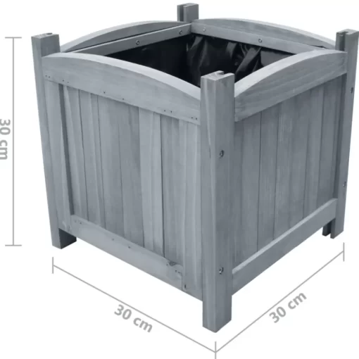 vidaXL Lawn & Garden* Garden Raised Beds 2 Pcs 11.8"X11.8"X11.8" Solid Firwood