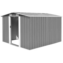 vidaXL Lawn & Garden* Garden Shed 101.2"X117.3"X70.1" Metal Gray