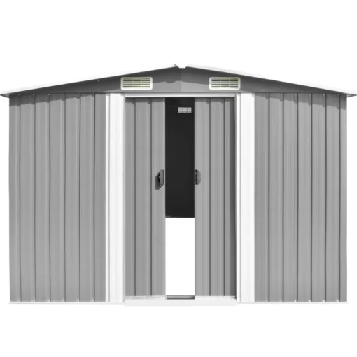 vidaXL Lawn & Garden* Garden Shed 101.2"X117.3"X70.1" Metal Gray