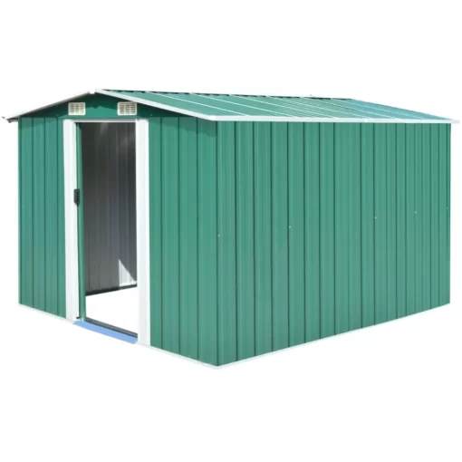 vidaXL Lawn & Garden* Garden Shed 101.2"X117.3"X70.1" Metal Green