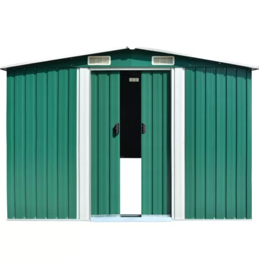 vidaXL Lawn & Garden* Garden Shed 101.2"X117.3"X70.1" Metal Green