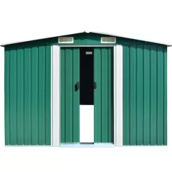 vidaXL Lawn & Garden* Garden Shed 101.2"X117.3"X70.1" Metal Green