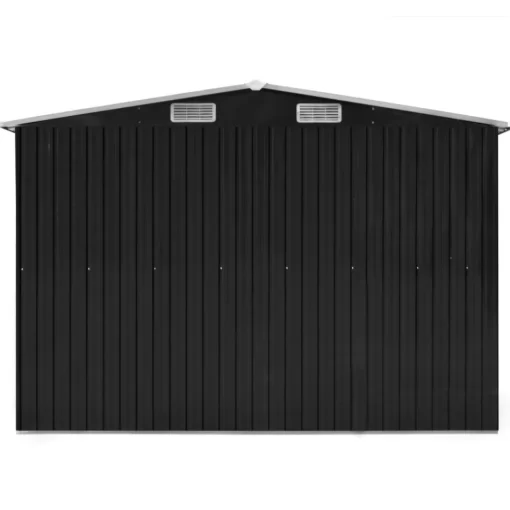 vidaXL Lawn & Garden* Garden Shed Anthracite 101.2"X389.8"X71.3" Galvanized Steel