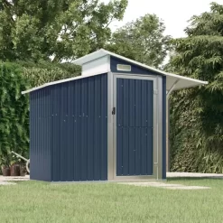 vidaXL Lawn & Garden* Garden Shed Anthracite 106.3"X51.2"X82.1" Galvanized Steel