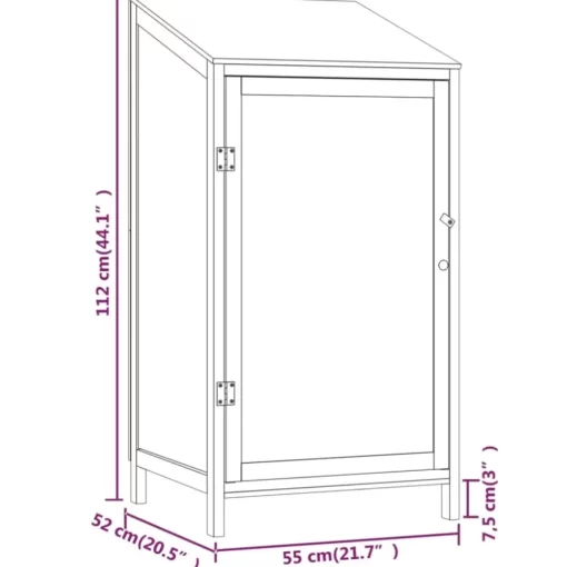 vidaXL Lawn & Garden* Garden Shed Anthracite 21.7"X20.5"X44.1" Solid Wood Fir