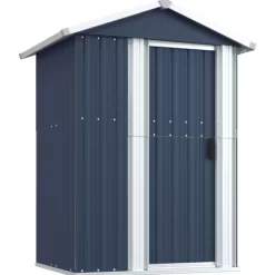 vidaXL Lawn & Garden* Garden Shed Anthracite 49.6"X38.4"X69.7" Galvanized Steel