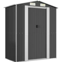 vidaXL Lawn & Garden* Garden Shed Anthracite 75.6"X42.5"X87.8" Galvanized Steel