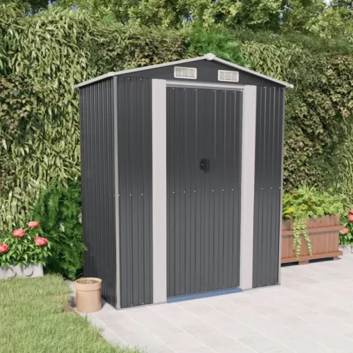 vidaXL Lawn & Garden* Garden Shed Anthracite 75.6"X42.5"X87.8" Galvanized Steel