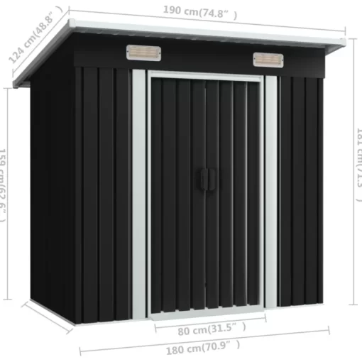 vidaXL Lawn & Garden* Garden Shed Anthracite Steel