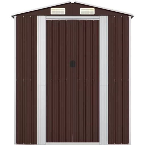 vidaXL Lawn & Garden* Garden Shed Dark Brown 75.6"X42.5"X87.8" Galvanized Steel