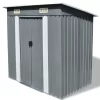 vidaXL Lawn & Garden* Garden Shed Gray Metal 74.8