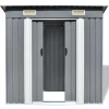 vidaXL Lawn & Garden* Garden Shed Gray Metal 74.8