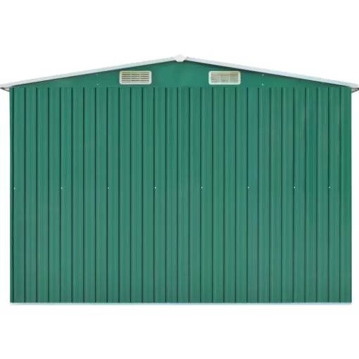 vidaXL Lawn & Garden* Garden Shed Green 101.2"X389.8"X71.3" Galvanized Steel