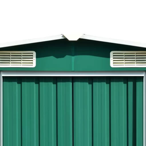 vidaXL Lawn & Garden* Garden Shed Green 101.2"X389.8"X71.3" Galvanized Steel